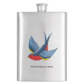 Swallow Red Blue Tattoo Flachmann (Vorderseite)