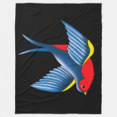 Swallow Red Blue Tattoo Fleecedecke (Vorderseite)