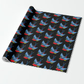 Swallow Red Blue Tattoo Geschenkpapier (Ungerollt)