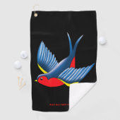 Swallow Red Blue Tattoo Golfhandtuch (Insitu)
