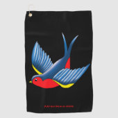 Swallow Red Blue Tattoo Golfhandtuch (Vorderseite)