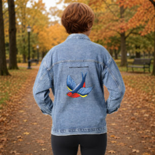 Swallow Red Blue Tattoo Jeansjacke