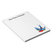 Swallow Red Blue Tattoo Notizblock (angewinkelt)