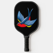 Swallow Red Blue Tattoo Pickleball Schläger (Vorderseite)