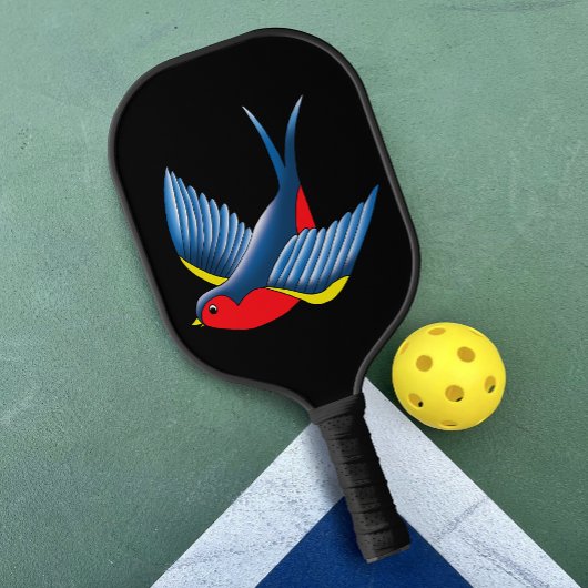 Swallow Red Blue Tattoo Pickleball Schläger
