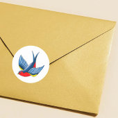 Swallow Red Blue Tattoo Runder Aufkleber