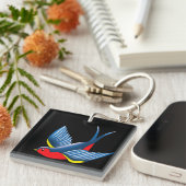 Swallow Red Blue Tattoo Schlüsselanhänger (Vorderseite rechts)