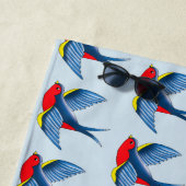 Swallow Red Blue Tattoo Strandtuch (Beispiel)