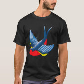 Swallow Red Blue Tattoo T-Shirt (Vorderseite)