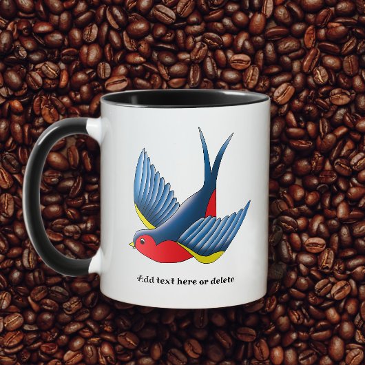 Swallow Red Blue Tattoo Tasse