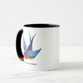 Swallow Red Blue Tattoo Tasse (Vorderseite Links)