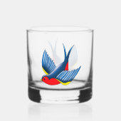 Swallow Red Blue Tattoo Whiskyglas (Vorderseite)