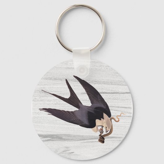 Swallow Tailed Hawk with Snake on Rustic Gray Schlüsselanhänger (Vorderseite)