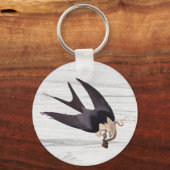Swallow Tailed Hawk with Snake on Rustic Gray Schlüsselanhänger (Vorderseite)