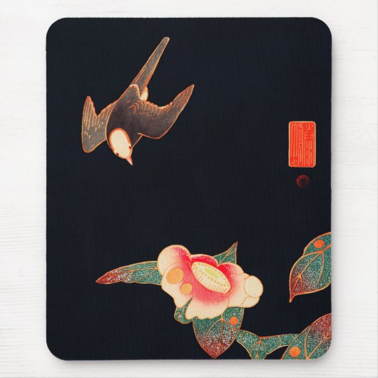 Swallow und Camellia (1900) von Ito Jakuchu Mousepad (Vorne)
