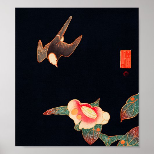 Swallow und Camellia (1900) von Ito Jakuchu Poster (Vorne)