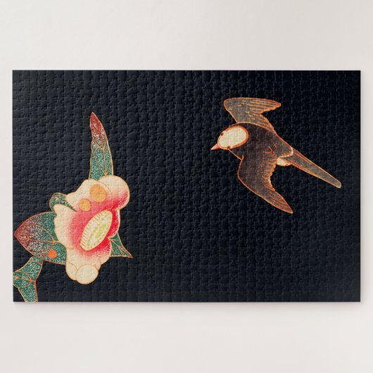Swallow und Camellia (1900) von Ito Jakuchu Puzzle (Horizontal)