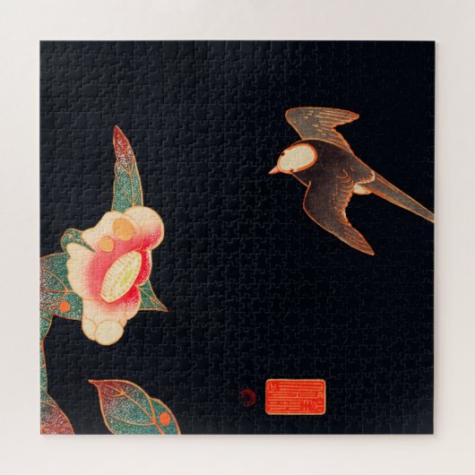 Swallow und Camellia (1900) von Ito Jakuchu Puzzle (Horizontal)