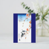 Swallows & Peach Blossoms Frische Pasta machen Postkarte (Stehend Vorderseite)