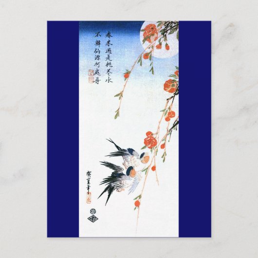 Swallows & Peach Blossoms Frische Pasta machen Postkarte (Vorderseite)
