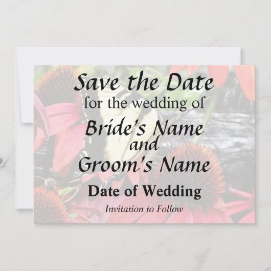 Swallowtail on Red Coneflower Save The Date (Vorderseite)