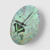 Swallowtail Summer Clock Runde Wanduhr (Winkel)