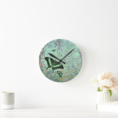 Swallowtail Summer Clock Runde Wanduhr (Zuhause)
