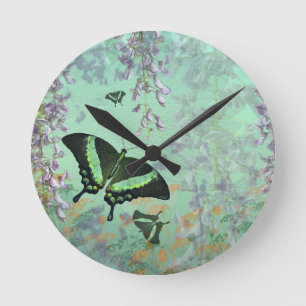 Swallowtail Summer Clock Runde Wanduhr