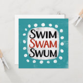 Swam Swum Greeting Card Karte (Vorderseite/Rückseite Beispiel)