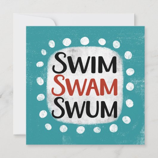 Swam Swum Greeting Card Karte (Vorderseite)