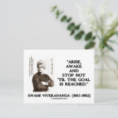 Swami Vivekananda Arise Awake Stopp Not 'Til Goal Postkarte (Stehend Vorderseite)