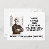 Swami Vivekananda Arise Awake Stopp Not 'Til Goal Postkarte (Vorne/Hinten)