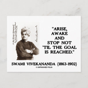 Swami Vivekananda Arise Awake Stopp Not 'Til Goal Postkarte