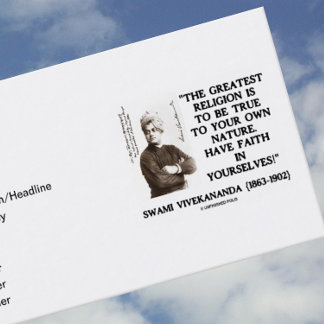 Swami Vivekananda Beste Religion wahr Visitenkarte
