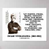 Swami Vivekananda Positive starke hilfreiche Gedan Poster (Vorne)