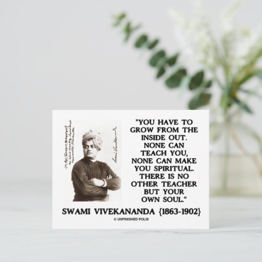 Swami Vivekananda wächst spirituell von innen hera Postkarte (Stehend Vorderseite)