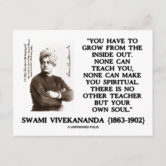 Swami Vivekananda wächst spirituell von innen hera Postkarte (Vorderseite)