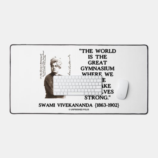 Swami Vivekananda World Great Gymnasium Strong Qte Schreibtischunterlage (Tastatur & Maus)