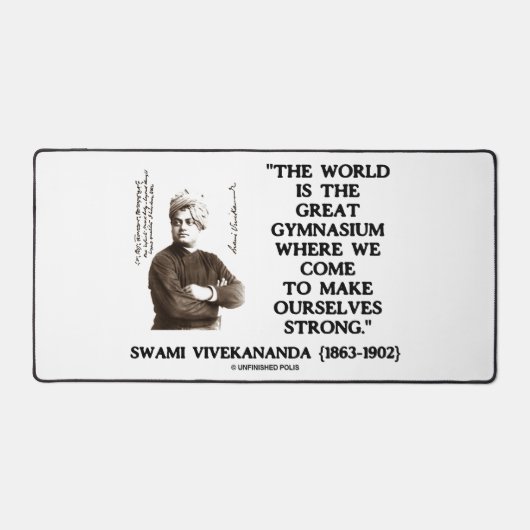 Swami Vivekananda World Great Gymnasium Strong Qte Schreibtischunterlage (Vorderseite)