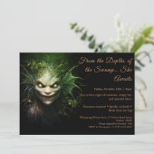 Swamp Hag Halloween KostümbildParty Einladung (Stehend Vorderseite)