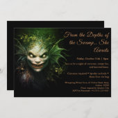 Swamp Hag Halloween KostümbildParty Einladung (Vorne/Hinten)