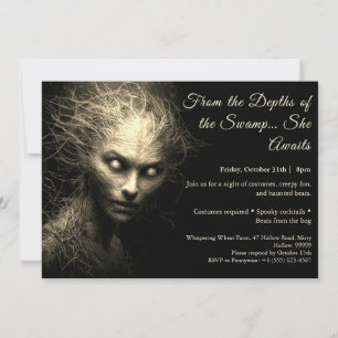 Swamp Hag Halloween KostümbildParty Einladung