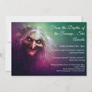 Swamp Hag Halloween KostümbildParty Einladung