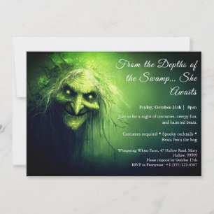 Swamp Hag Halloween KostümbildParty Einladung