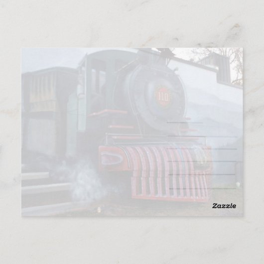 Swamp Rabbit Zug im Whistle Stopp Café Postkarte (Rückseite)