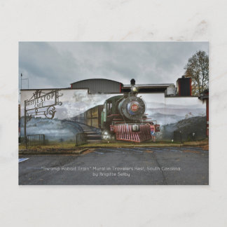 Swamp Rabbit Zug im Whistle Stopp Café Postkarte