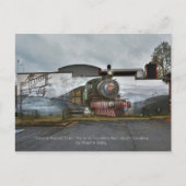 Swamp Rabbit Zug Wandgemälde im Whistle Stopp Café Postkarte (Vorderseite)