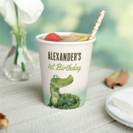 Swamp Reptile 1. Geburtstag Party Pappbecher