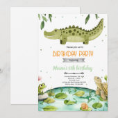 Swamp reptiles birthday party invitation einladung (Vorne/Hinten)