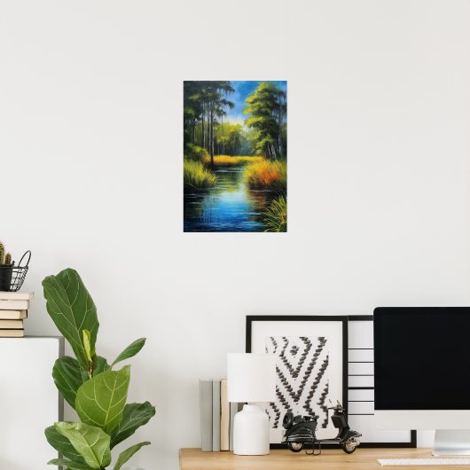 Swamp Symphony, Capturing Azure Waters Poster (Heimbüro)